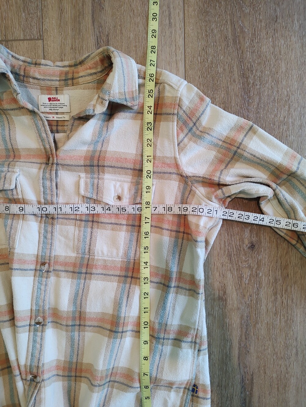 Fjallraven Ovik Heavy Flannel Relaxed Fit Shirt Women’s Gorpcore Cream Orange M - Picture 5 of 16